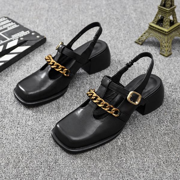 sandals designer women's shoes summer one line with square head fashion mary jane women's high-heeled single, Black
sandals designer women's shoes summer one line with square head fashion mary jane women's high-heeled single, Black