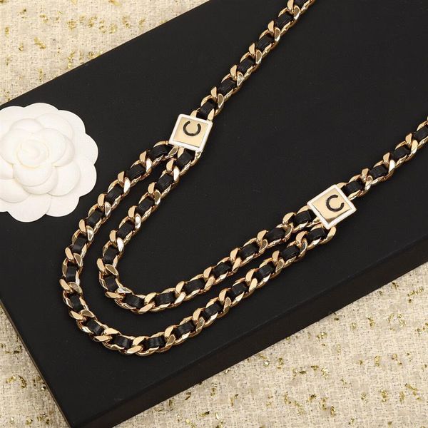 2022 charm pendant necklace with black genuine leather and white shell for women wedding jewelry gift have box stamp p321g, Golden
2022 charm pendant necklace with black genuine leather and white shell for women wedding jewelry gift have box stamp p321g, Golden
