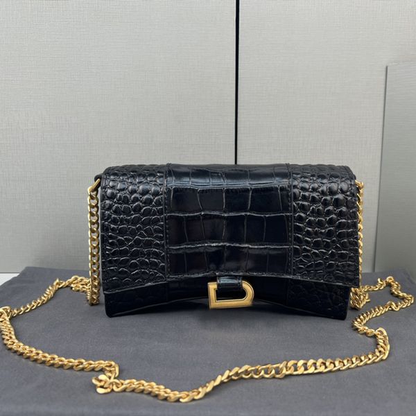 

Luxury Designer Shoulder Bag Woman Alligator leather Handbag Women Fashion Clutch Purse Daily Storage cosmetic Crossbody Coin Purse, Blue-grey chain