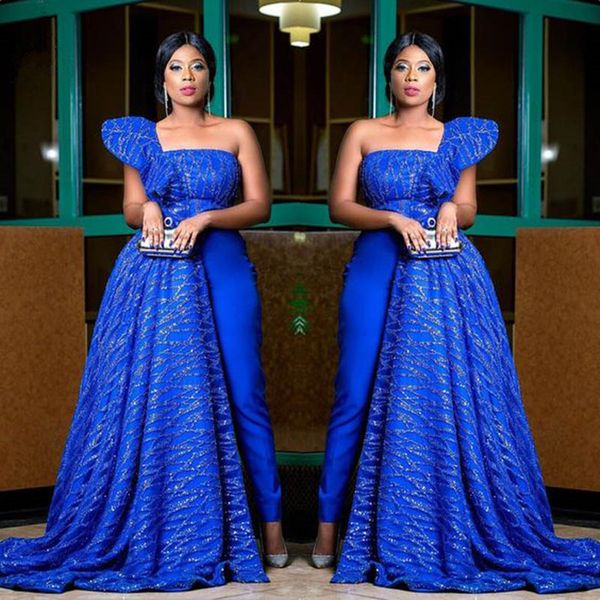 royal blue prom jumpsuit dress with side train nigerian lace aso ebi one shoulder evening gown pant suit robe de soiree, Black
royal blue prom jumpsuit dress with side train nigerian lace aso ebi one shoulder evening gown pant suit robe de soiree, Black