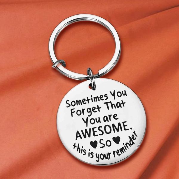 sometime you forget that you are awesome key ring stainless steel keychain, Slivery;golden
sometime you forget that you are awesome key ring stainless steel keychain, Slivery;golden
