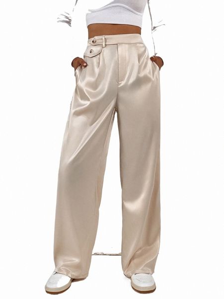 women's suits & blazers high waist slant pocket satin pants 95cq#, White;black
women's suits & blazers high waist slant pocket satin pants 95cq#, White;black