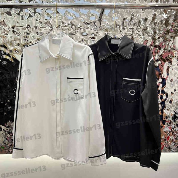 womens designer blouses shirts fashion brand letter c logo embroidery shirt luxury ladies 2022ss contrast color webbing design vintage shir, White
womens designer blouses shirts fashion brand letter c logo embroidery shirt luxury ladies 2022ss contrast color webbing design vintage shir, White