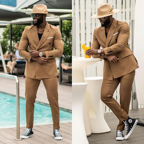 brown stripes men wedding tuxedos 2 pieces double breasted peaked lapel outfits costume homme mariage blazer wear, Black;gray
brown stripes men wedding tuxedos 2 pieces double breasted peaked lapel outfits costume homme mariage blazer wear, Black;gray