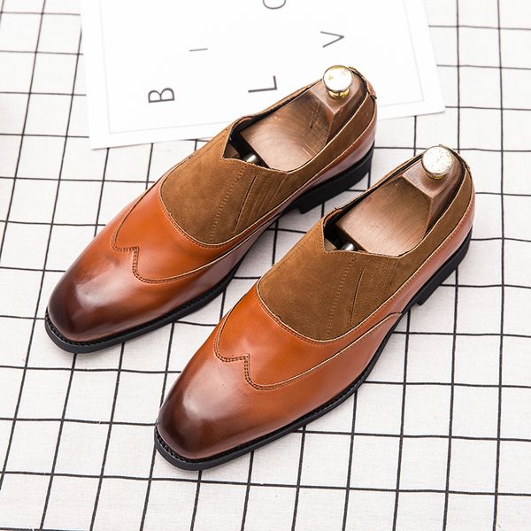 loafers men shoes pu stitching faux suede brogue pattern pointed toe fashion business casual daily all-match ad010, Black
loafers men shoes pu stitching faux suede brogue pattern pointed toe fashion business casual daily all-match ad010, Black