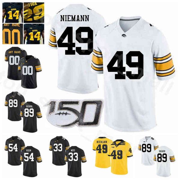 american college football wear ncaa college iowa hawkeyes football 49 nick niemann jersey 89 nico ragaini 54 daviyon nixon 28 jack koerner 3, Black 
american college football wear ncaa college iowa hawkeyes football 49 nick niemann jersey 89 nico ragaini 54 daviyon nixon 28 jack koerner 3, Black