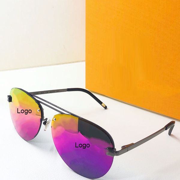 

Vintage Brand Designer Sunglasses Clockwise Z1020 colored gradient mirror or signature Women Rimless Men Classic Retro double metal l FramePolarized HD Glass Lens