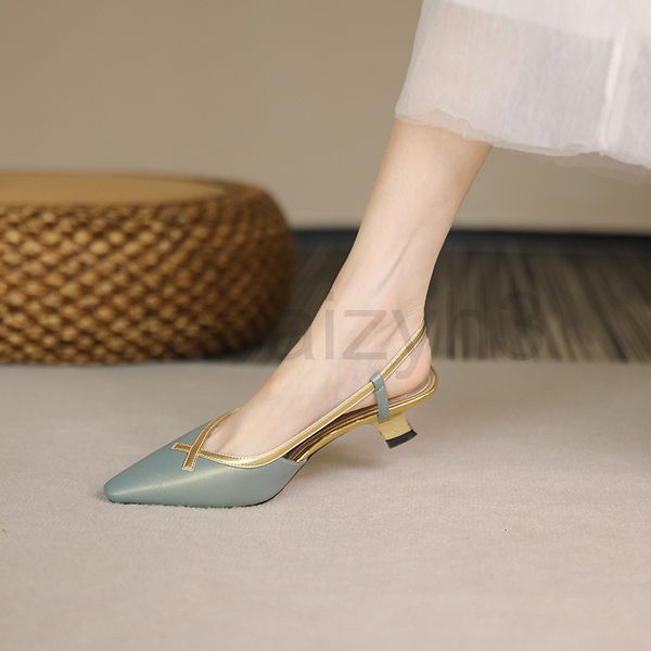 sandals designer french baotou sandals women's summer middle heel cat pointed high s green elegant hepburn wind wrapped single shoes, Black
sandals designer french baotou sandals women's summer middle heel cat pointed high s green elegant hepburn wind wrapped single shoes, Black