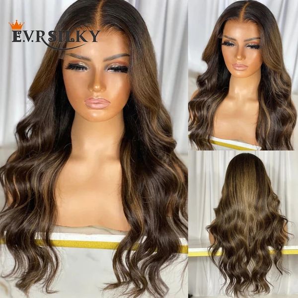 glueless middle full lace human hair wigs 200density highlight brown natural hairline pre plucked 13x6 laces front wigs, Black