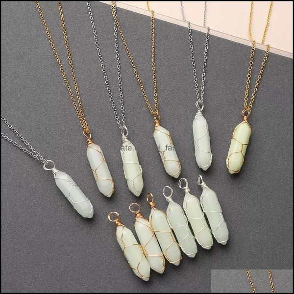 pendant necklaces hexagonal cylindrical crystal stone necklace glow in the dark luminous wire wrap stones pendant necklaces mjfashion dhypd, Silver
pendant necklaces hexagonal cylindrical crystal stone necklace glow in the dark luminous wire wrap stones pendant necklaces mjfashion dhypd, Silver