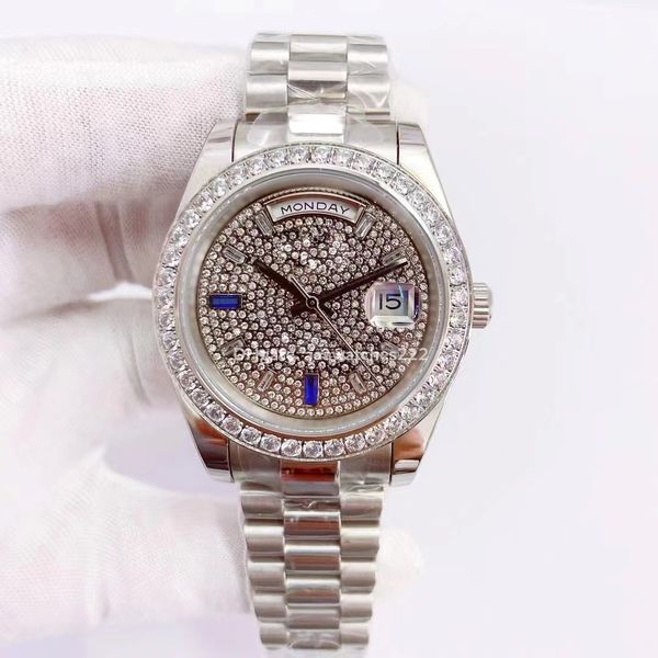 style classic 41mm wristwatch manual rainbow diamond setting design men automatic mechanical watch double rose gold stainless steel sapphire, Slivery;brown
style classic 41mm wristwatch manual rainbow diamond setting design men automatic mechanical watch double rose gold stainless steel sapphire, Slivery;brown