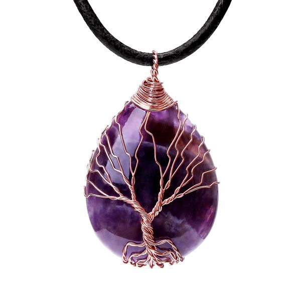 pendant necklaces tree of life teardrop heart amethyst opal necklace copper wire wrapped gemstone healing chakra choker 18 amvis, Silver
pendant necklaces tree of life teardrop heart amethyst opal necklace copper wire wrapped gemstone healing chakra choker 18 amvis, Silver