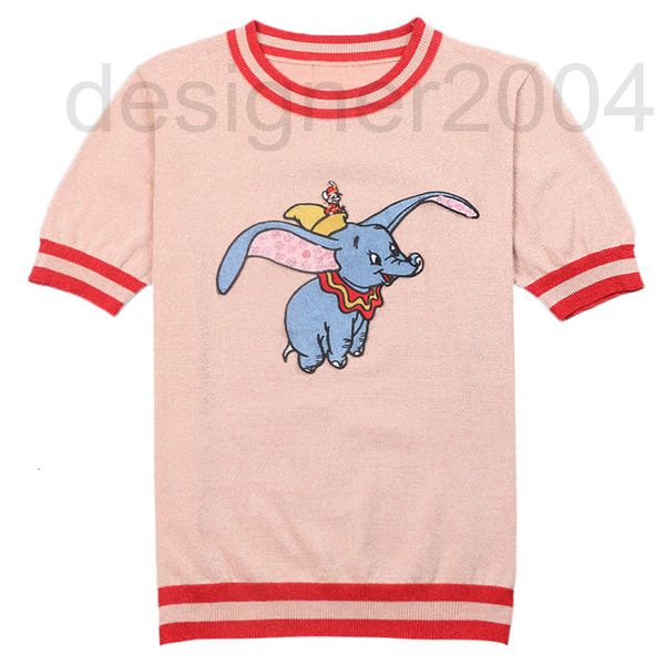women's sweaters designer summer t-shirt women 2022 new color contrast stripe cartoon flying elephant embroidery sweet aging round neck, White;black
women's sweaters designer summer t-shirt women 2022 new color contrast stripe cartoon flying elephant embroidery sweet aging round neck, White;black
