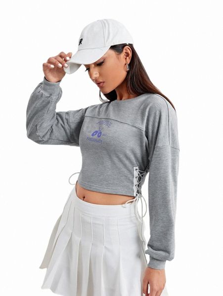 women's hoodies & sweatshirts letter graphic lace up side sweatshirt x113#, Black
women's hoodies & sweatshirts letter graphic lace up side sweatshirt x113#, Black