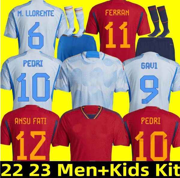 22 23 spain soccer jerseys 2022 2023 pedri espana morata ferran koke gavi azpilicueta ramos fans player version football shirts men kids kit, Black;yellow
22 23 spain soccer jerseys 2022 2023 pedri espana morata ferran koke gavi azpilicueta ramos fans player version football shirts men kids kit, Black;yellow