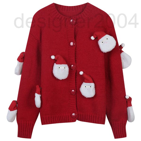 women's sweaters designer korean autumn and winter new year sweater santa claus doll gentle wind minority knitted cardigan women's, White;black
women's sweaters designer korean autumn and winter new year sweater santa claus doll gentle wind minority knitted cardigan women's, White;black
