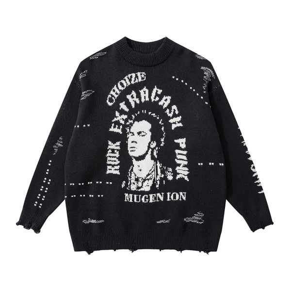 men's hoodies sweatshirts frayed print o neck hole sweaters for men high street casual pullover clothes, Black
men's hoodies sweatshirts frayed print o neck hole sweaters for men high street casual pullover clothes, Black