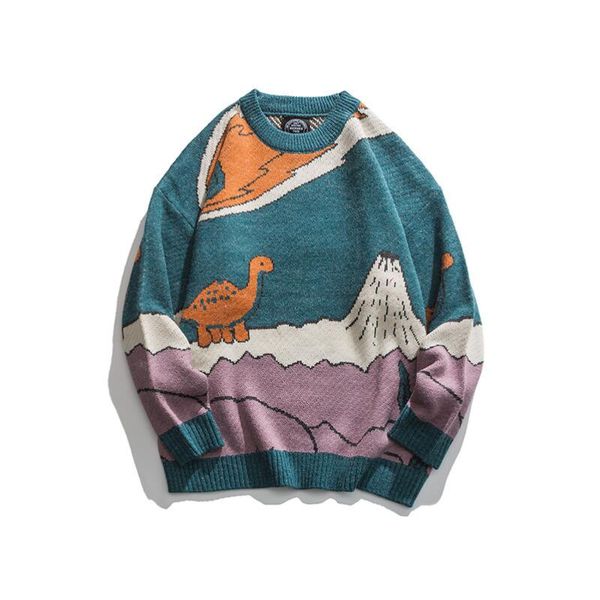 harajuku cartoon little dinosaur knitted sweater men winter sweater man women vintage sweater pullover casual streetwear w265, White;black
harajuku cartoon little dinosaur knitted sweater men winter sweater man women vintage sweater pullover casual streetwear w265, White;black
