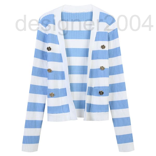women's sweaters designer french knitted cardigan women's autumn 2022 new color contrast stripe double row metal button design tem, White;black
women's sweaters designer french knitted cardigan women's autumn 2022 new color contrast stripe double row metal button design tem, White;black