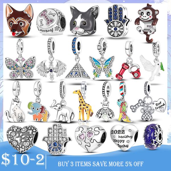 925 silver fit pandora charm bracelet bead color dog cat butterfly elephant charmes ciondoli diy fine beads jewelry, Bronze;silver
925 silver fit pandora charm bracelet bead color dog cat butterfly elephant charmes ciondoli diy fine beads jewelry, Bronze;silver