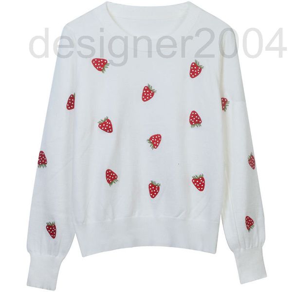 women's sweaters designer 2022 early autumn new women's clothing contrast color strawberry embroidery sweet round neck loose long, White;black
women's sweaters designer 2022 early autumn new women's clothing contrast color strawberry embroidery sweet round neck loose long, White;black