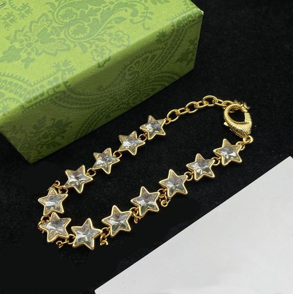 fashion crystal rhinestone star pendant necklace simple designer letter charm bracelet chain women wedding party jewelry with box, Silver
fashion crystal rhinestone star pendant necklace simple designer letter charm bracelet chain women wedding party jewelry with box, Silver