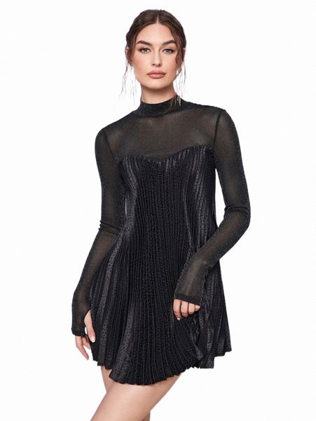 casual dresses x nahal shad mock neck glitter mesh shoulder pleated jacquard dress 35u1#, Black;gray
casual dresses x nahal shad mock neck glitter mesh shoulder pleated jacquard dress 35u1#, Black;gray