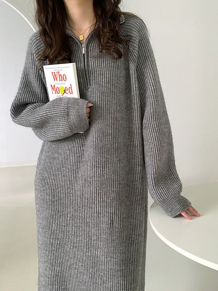 casual dresses stylish women zipper turtleneck loose sweater dress for women full sleeve female knitted midi dresses autumn winter ds425 220, Black;gray
casual dresses stylish women zipper turtleneck loose sweater dress for women full sleeve female knitted midi dresses autumn winter ds425 220, Black;gray