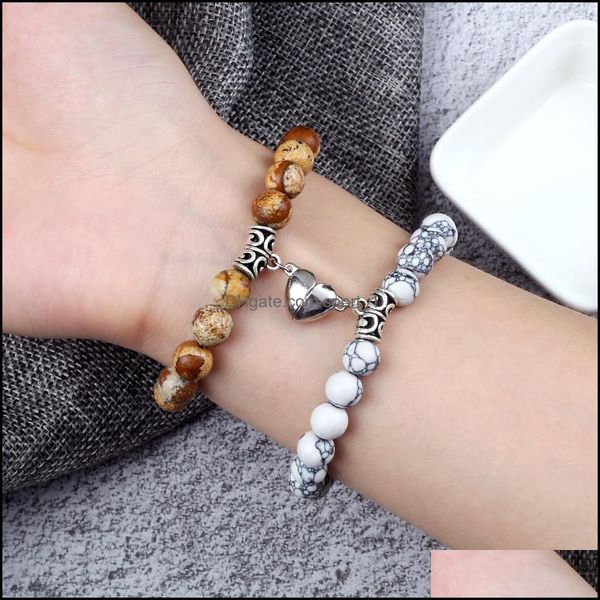 charm bracelets 2pcs/set heart magnet pendant bracelet couples lover meaningf natural stone bangles jewelry 8mm strench psera sport1 dha4w, Golden;silver
charm bracelets 2pcs/set heart magnet pendant bracelet couples lover meaningf natural stone bangles jewelry 8mm strench psera sport1 dha4w, Golden;silver