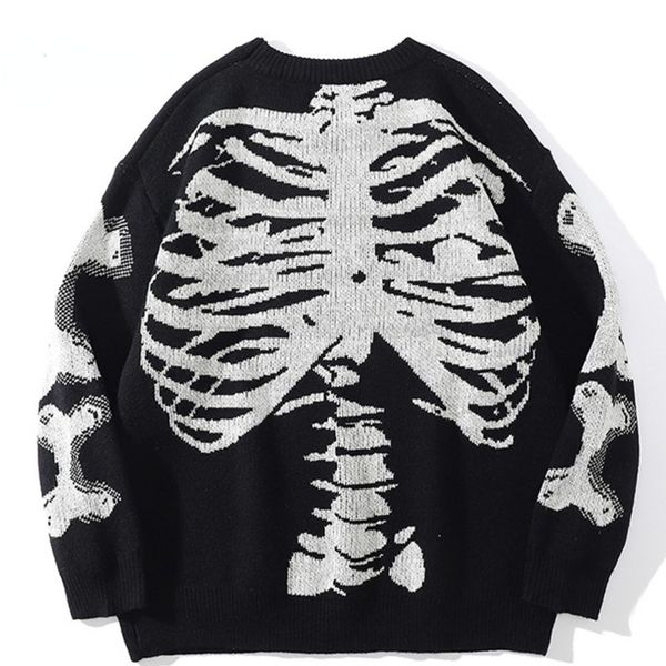 men's sweaters men oversized sweater black loose skeleton bone print women vintage retro knitted sweater autumn cotton pullover couples, White;black
men's sweaters men oversized sweater black loose skeleton bone print women vintage retro knitted sweater autumn cotton pullover couples, White;black