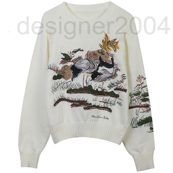 women's sweaters designer pullover sweater 2022 early autumn new heavy industry jungle crane animal embroidery round neck long sleeve b, White;black
women's sweaters designer pullover sweater 2022 early autumn new heavy industry jungle crane animal embroidery round neck long sleeve b, White;black
