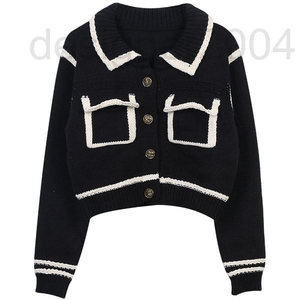 women's sweaters designer high end women's clothing 2022 early autumn new black and white stripe color matching pocket splicing sl, White;black
women's sweaters designer high end women's clothing 2022 early autumn new black and white stripe color matching pocket splicing sl, White;black