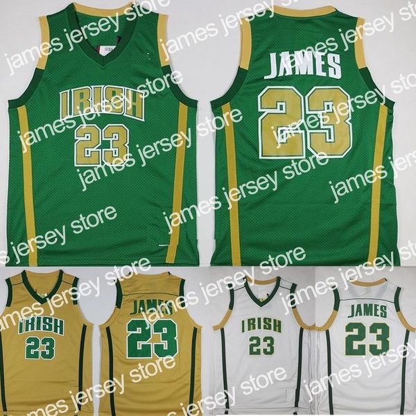 basketball jerseys mens lebron james st. vincent mary high school irish jerseys basketball shirts lebron james #23 stitched jersey shirts s-, Black;red