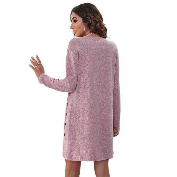 casual dresses spring round neck women's casual simple button long sleeve dress 220829, Black;gray
casual dresses spring round neck women's casual simple button long sleeve dress 220829, Black;gray
