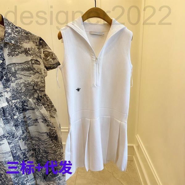 casual dresses designer cd home summer french polo collar white knitted dress female little bee embroidery sleeveless skirt ofnr, Black;gray
casual dresses designer cd home summer french polo collar white knitted dress female little bee embroidery sleeveless skirt ofnr, Black;gray