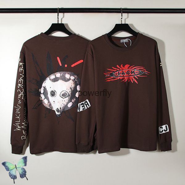 men's plus tees polos 23ss tees letter vintage brown long sleeve t-shirt men women, Black;brown
men's plus tees polos 23ss tees letter vintage brown long sleeve t-shirt men women, Black;brown