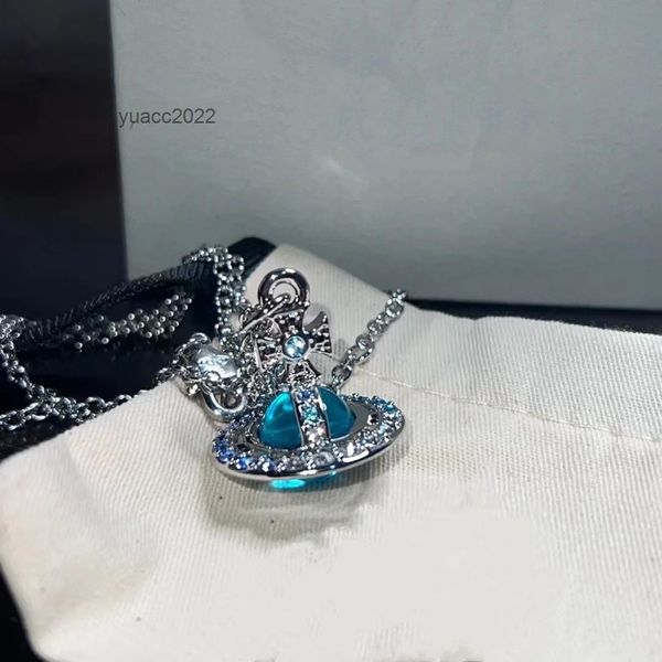 pendant necklaces new vivian westwood west blue saturn necklace female gradient diamond design high technology product, Silver
pendant necklaces new vivian westwood west blue saturn necklace female gradient diamond design high technology product, Silver
