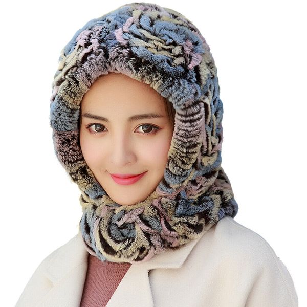 women real rex rabbit fur hats and scarf one-pieces winter warm cap neckerchief, Blue;gray
women real rex rabbit fur hats and scarf one-pieces winter warm cap neckerchief, Blue;gray