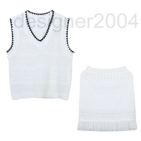 women's blouses & shirts designer design sense summer color blocking knitted vest skirt set thin crocheted hollow out fringe v-neck two, White
women's blouses & shirts designer design sense summer color blocking knitted vest skirt set thin crocheted hollow out fringe v-neck two, White