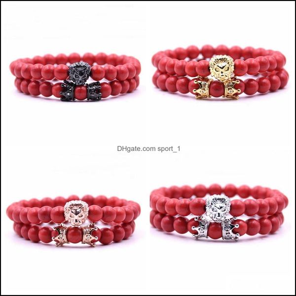 beaded strands 2pcs/set animal king lion head red turquoise bangle natural stone crown couple bracelet sets for men han dhseller2010 dhkfk, Black
beaded strands 2pcs/set animal king lion head red turquoise bangle natural stone crown couple bracelet sets for men han dhseller2010 dhkfk, Black