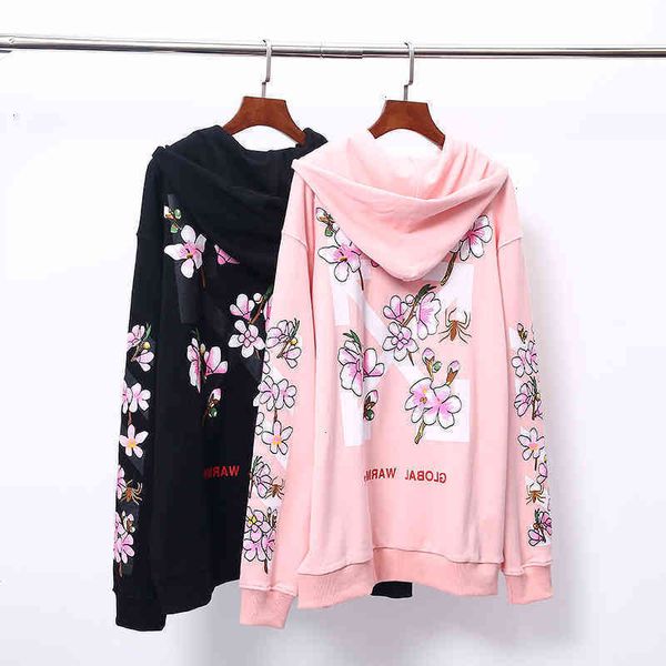 off hoodie sweatshirt fashion t-shirts print peach blossom arrstyle style men's and women's european large loose zipper, Black
off hoodie sweatshirt fashion t-shirts print peach blossom arrstyle style men's and women's european large loose zipper, Black