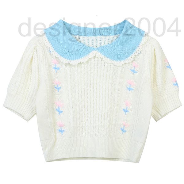 women's sweaters designer summer knitted pullover new color contrast flower embroidery soft department sweet small doll collar jacket 9, White;black
women's sweaters designer summer knitted pullover new color contrast flower embroidery soft department sweet small doll collar jacket 9, White;black