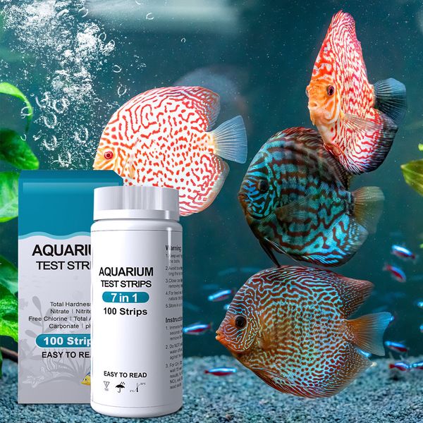 aquarium fish tank test kit 7 in 1 aquarium test strips 100pcs to detect ph nitrite nitrate chlorine carbonate hardness for aquariums 
aquarium fish tank test kit 7 in 1 aquarium test strips 100pcs to detect ph nitrite nitrate chlorine carbonate hardness for aquariums