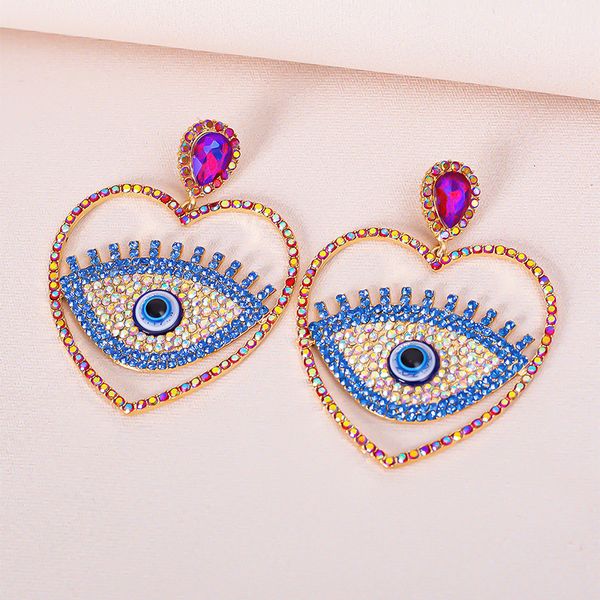 s3173 fashion jewelry dangle exaggerated evil eye earrings for women colorful rhinestone heart hollowed out blue eyes stud earrings, Silver
s3173 fashion jewelry dangle exaggerated evil eye earrings for women colorful rhinestone heart hollowed out blue eyes stud earrings, Silver