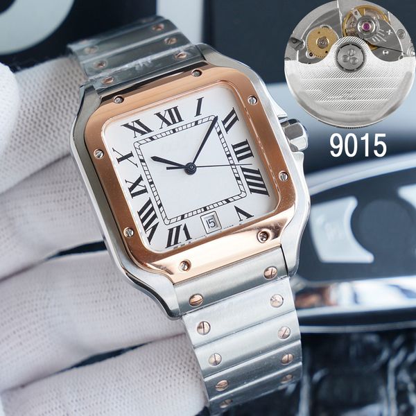square luxury mens watches rose gold mixed silver 904l stainless steel case bracelet eta 9015 automatic waterproof watch fashion with box pa, Slivery;brown
square luxury mens watches rose gold mixed silver 904l stainless steel case bracelet eta 9015 automatic waterproof watch fashion with box pa, Slivery;brown