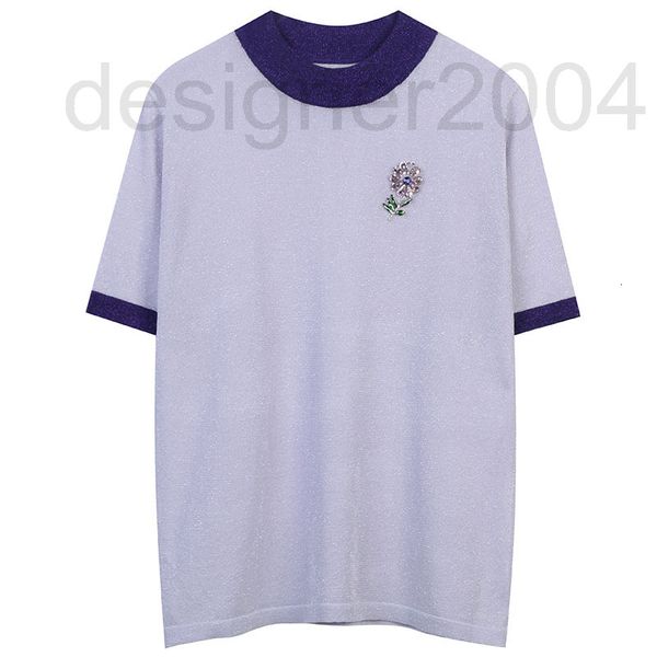 women's sweaters designer t-shirt female 2022 summer new color contrast stripe with diamond flowers three-dimensional decorative temper, White;black
women's sweaters designer t-shirt female 2022 summer new color contrast stripe with diamond flowers three-dimensional decorative temper, White;black