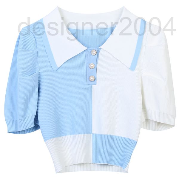 women's sweaters designer french bubble sleeve sweater summer new pattern color matching pearl button temperament small short women 2bx, White;black
women's sweaters designer french bubble sleeve sweater summer new pattern color matching pearl button temperament small short women 2bx, White;black