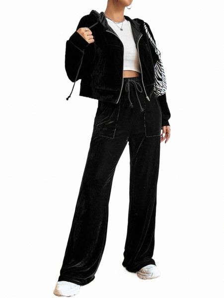 two piece dress velvet zip up drawstring hooded jacket & wide leg pants d7cs#, White
two piece dress velvet zip up drawstring hooded jacket & wide leg pants d7cs#, White
