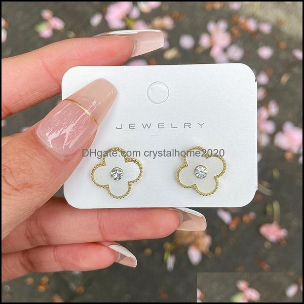 stud 2022 new fashion clover designer stud earrings for women 18k gold simple elegant flower ear rings jewelry gift dr crystalhome2020 dhcox, Golden;silver
stud 2022 new fashion clover designer stud earrings for women 18k gold simple elegant flower ear rings jewelry gift dr crystalhome2020 dhcox, Golden;silver
