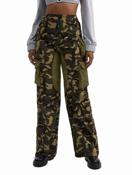 women's pants & capris x auralite flap pocket camo cargo pants p35d#, Black;white